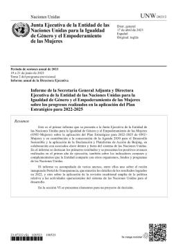 Informe de la Secretaria General Adjunta y Directora Ejecutiva de la Entidad de las Naciones Unidas para la Igualdad de Género y el Empoderamiento de las Mujeres sobre los progresos realizados en la aplicación del Plan Estratégico para 2022–2025